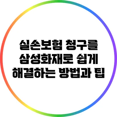 실손보험 청구를 삼성화재로 쉽게 해결하는 방법과 팁