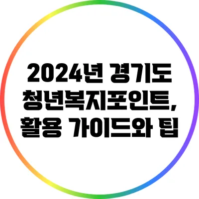 2024년 경기도 청년복지포인트, 활용 가이드와 팁