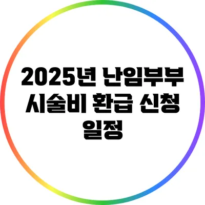 2025년 난임부부 시술비 환급 신청 일정