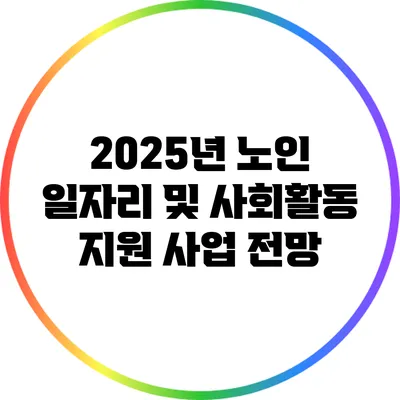 2025년 노인 일자리 및 사회활동 지원 사업 전망