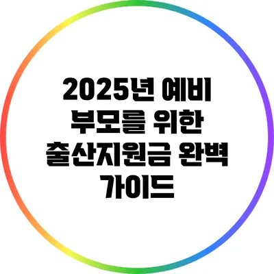 2025년 예비 부모를 위한 출산지원금 완벽 가이드