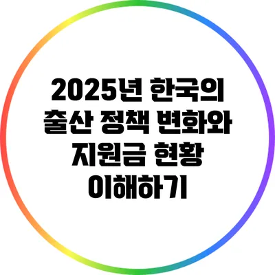 2025년 한국의 출산 정책 변화와 지원금 현황 이해하기