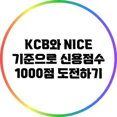 KCB와 NICE 기준으로 신용점수 1000점 도전하기