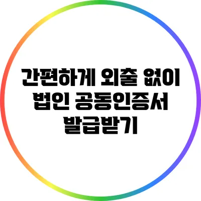 간편하게 외출 없이 법인 공동인증서 발급받기