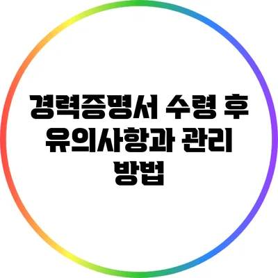 경력증명서 수령 후 유의사항과 관리 방법