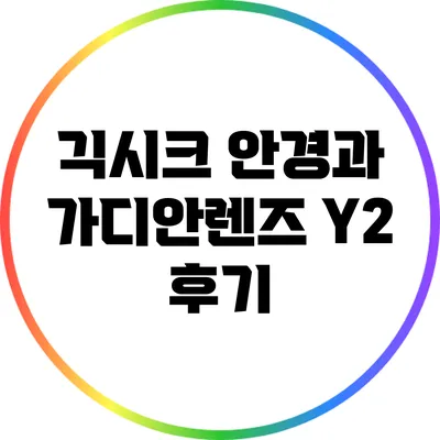 긱시크 안경과 가디안렌즈 Y2 후기