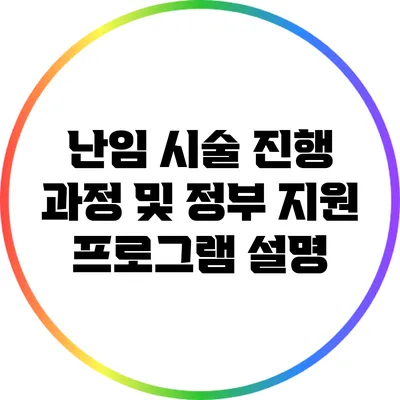 난임 시술 진행 과정 및 정부 지원 프로그램 설명