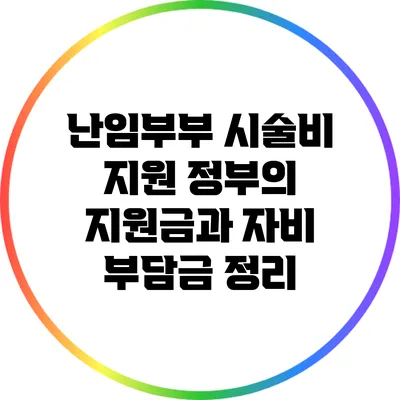 난임부부 시술비 지원: 정부의 지원금과 자비 부담금 정리