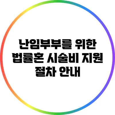 난임부부를 위한 법률혼 시술비 지원 절차 안내
