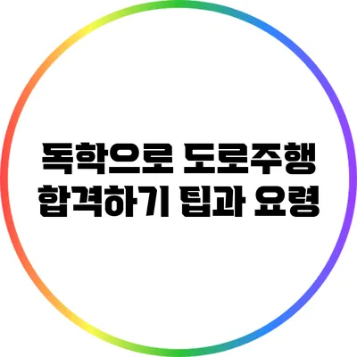 독학으로 도로주행 합격하기: 팁과 요령