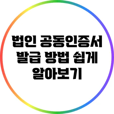 법인 공동인증서 발급 방법 쉽게 알아보기