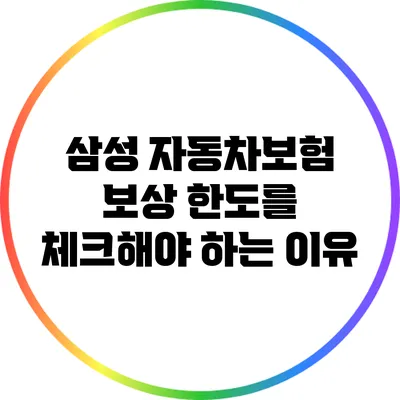 삼성 자동차보험 보상 한도를 체크해야 하는 이유