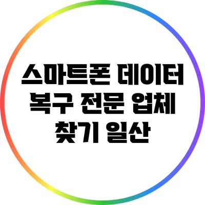 스마트폰 데이터 복구 전문 업체 찾기: 일산