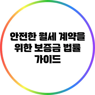 안전한 월세 계약을 위한 보증금 법률 가이드