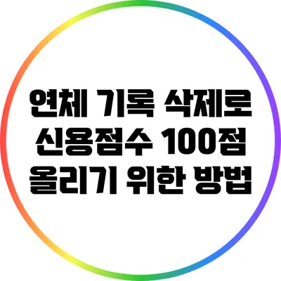 연체 기록 삭제로 신용점수 100점 올리기 위한 방법