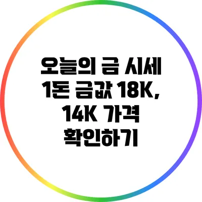 오늘의 금 시세: 1돈 금값 18K, 14K 가격 확인하기