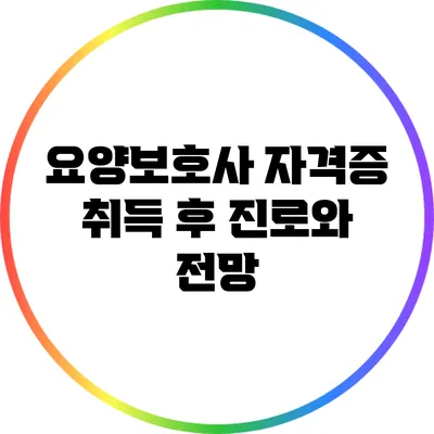 요양보호사 자격증 취득 후 진로와 전망
