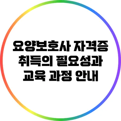 요양보호사 자격증 취득의 필요성과 교육 과정 안내