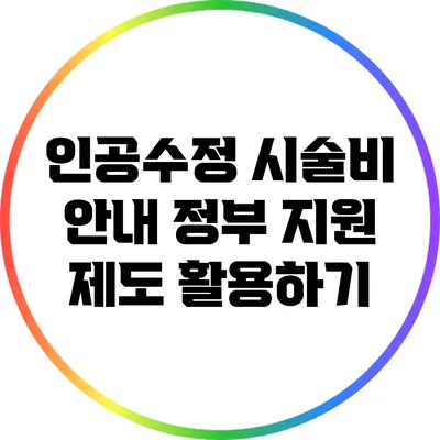 인공수정 시술비 안내: 정부 지원 제도 활용하기