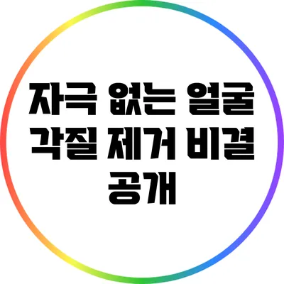 자극 없는 얼굴 각질 제거 비결 공개