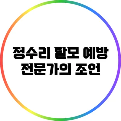정수리 탈모 예방: 전문가의 조언
