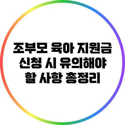 조부모 육아 지원금 신청 시 유의해야 할 사항 총정리
