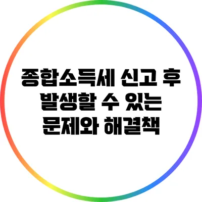 종합소득세 신고 후 발생할 수 있는 문제와 해결책