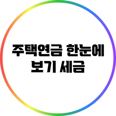 주택연금 한눈에 보기: 세금