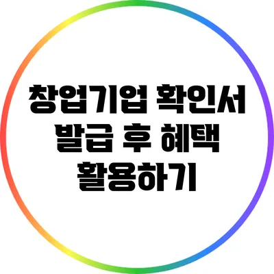창업기업 확인서 발급 후 혜택 활용하기