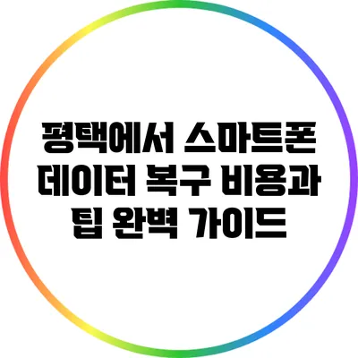 평택에서 스마트폰 데이터 복구 비용과 팁 완벽 가이드