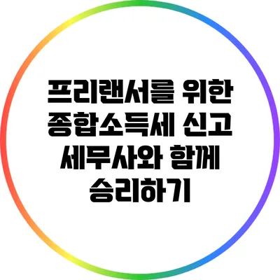 프리랜서를 위한 종합소득세 신고: 세무사와 함께 승리하기