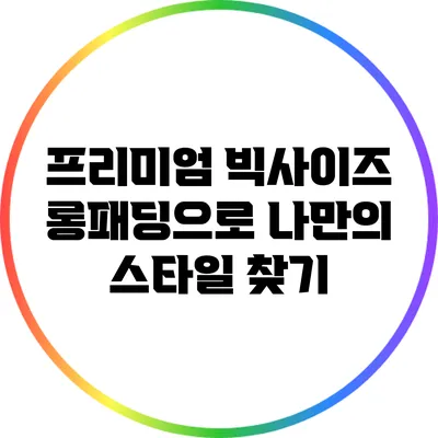 프리미엄 빅사이즈 롱패딩으로 나만의 스타일 찾기
