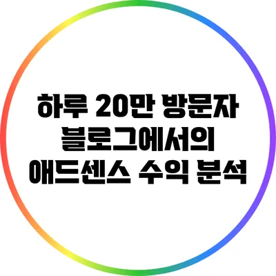 하루 20만 방문자 블로그에서의 애드센스 수익 분석