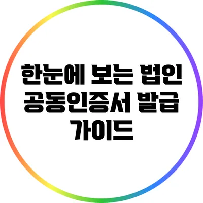 한눈에 보는 법인 공동인증서 발급 가이드