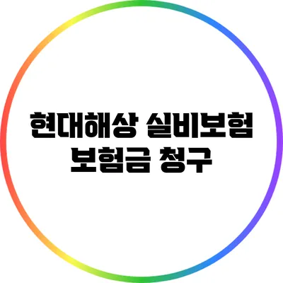 현대해상 실비보험 보험금 청구