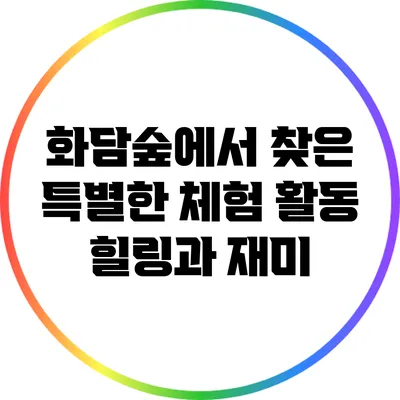 화담숲에서 찾은 특별한 체험 활동: 힐링과 재미