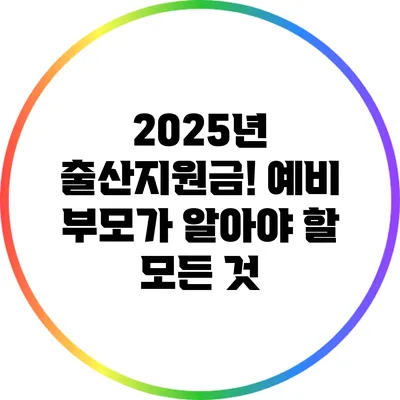 2025년 출산지원금! 예비 부모가 알아야 할 모든 것