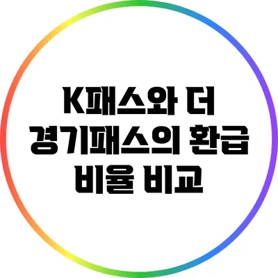 K패스와 더 경기패스의 환급 비율 비교