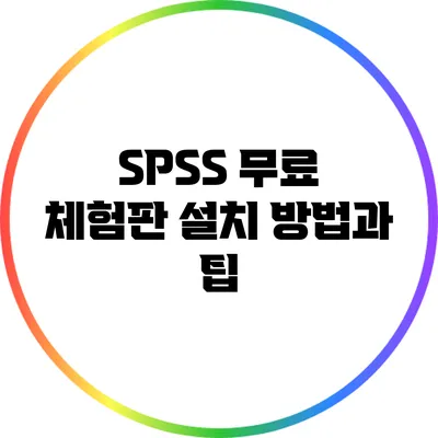 SPSS 무료 체험판 설치 방법과 팁