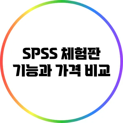SPSS 체험판 기능과 가격 비교