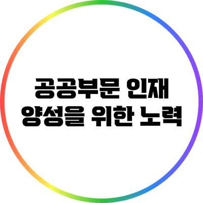 공공부문 인재 양성을 위한 노력