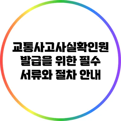 교통사고사실확인원 발급을 위한 필수 서류와 절차 안내