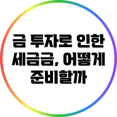금 투자로 인한 세금금, 어떻게 준비할까?