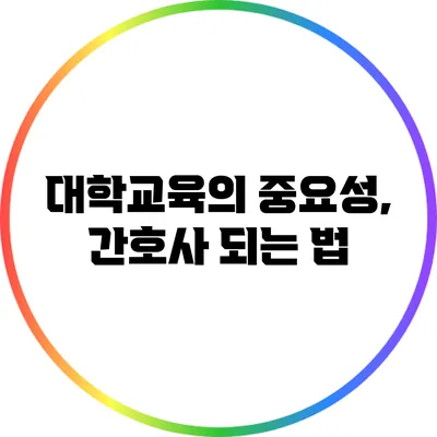 대학교육의 중요성, 간호사 되는 법