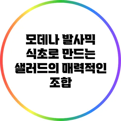 모데나 발사믹 식초로 만드는 샐러드의 매력적인 조합