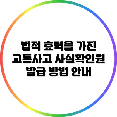 법적 효력을 가진 교통사고 사실확인원 발급 방법 안내