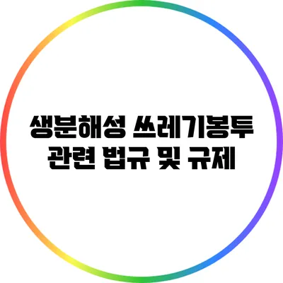 생분해성 쓰레기봉투 관련 법규 및 규제