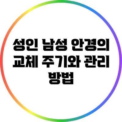 성인 남성 안경의 교체 주기와 관리 방법