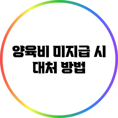 양육비 미지급 시 대처 방법