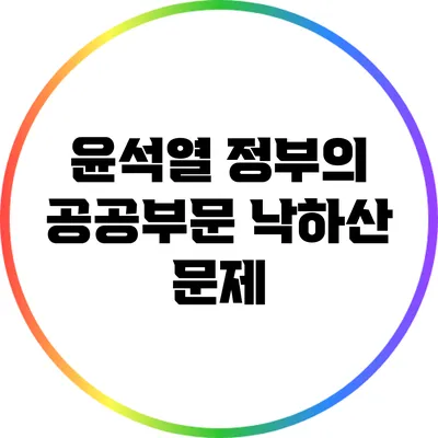 윤석열 정부의 공공부문 낙하산 문제